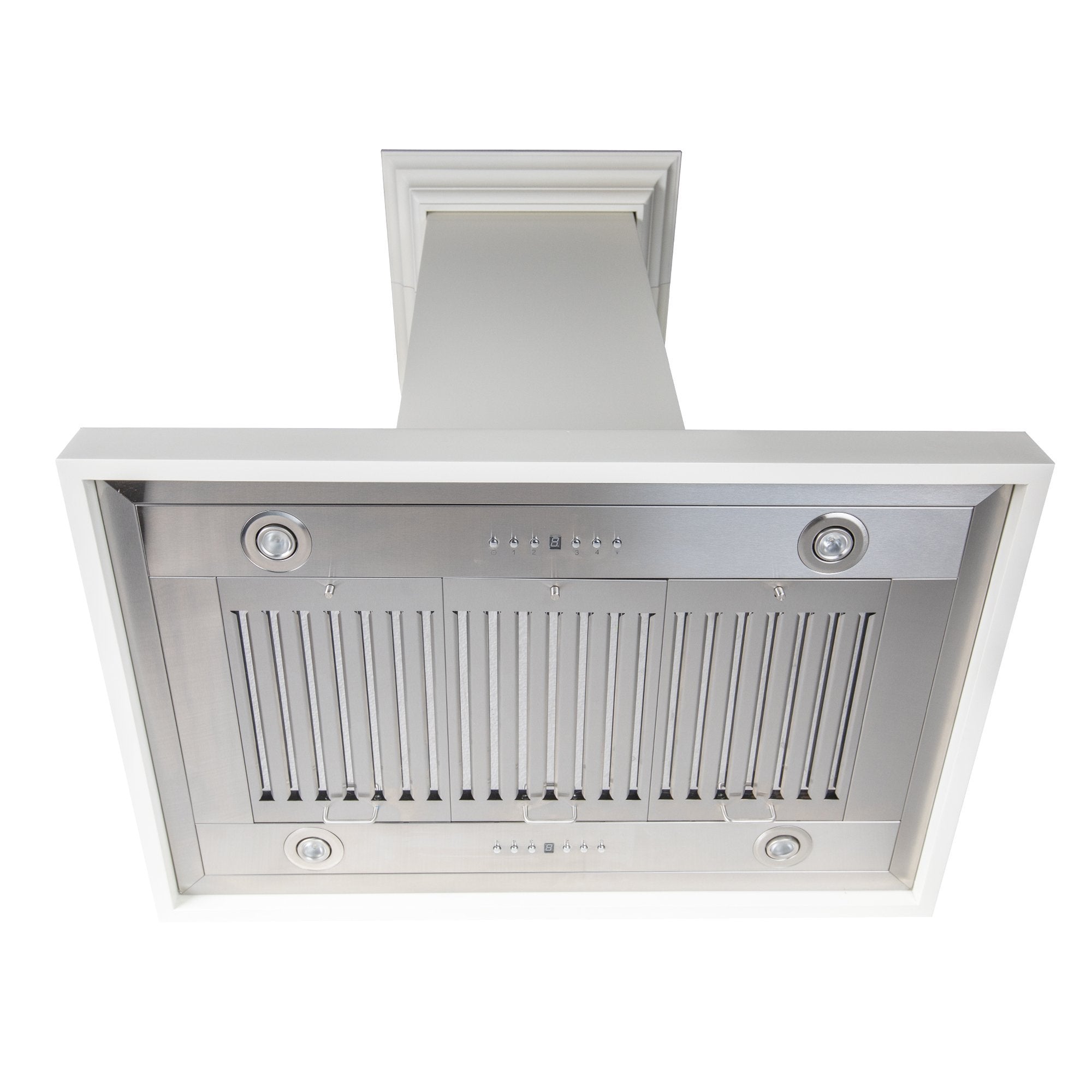 ZLINE Wooden Island Mount Range Hood in Cottage White - Includes Remote Motor - KBiTT-RS-400