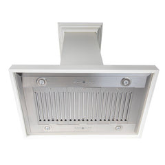 ZLINE Wooden Island Mount Range Hood in Cottage White - Includes Remote Motor - KBiTT-RS-400