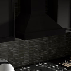 ZLINE Ducted Wooden Wall Mount Range Hood in Black with Remote Motor - KBCC-RD