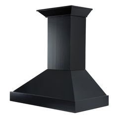 ZLINE Ducted Wooden Wall Mount Range Hood in Black with Remote Motor - KBCC-RD