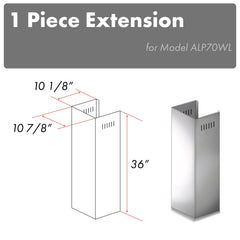 ZLINE 1-36" Chimney Extension for 9 ft. to 10 ft. Ceilings - 1PCEXT-ALP70WL - The Home Selection