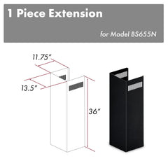 ZLINE 1-36" Chimney Extension for 9 ft. to 10 ft. Ceilings - 1PCEXT-BS655N - The Home Selection