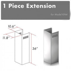 ZLINE 1-36" Chimney Extension for 9 ft. to 10 ft. Ceilings - 1PCEXT-KN4 - The Home Selection