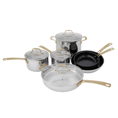 ZLINE 10-Piece Non-Toxic Stainless Steel and Nonstick Ceramic Cookware Set (CWSETL-NS-10) - The Home Selection