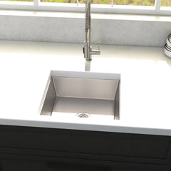 ZLINE 15 in. Boreal Undermount Single Bowl Bar Kitchen Sink in Stainless Steel, SUS-15 - The Home Selection