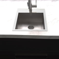 ZLINE 15 in. Donner Topmount Single Bowl Bar Kitchen Sink in Stainless Steel, STS-15 - The Home Selection