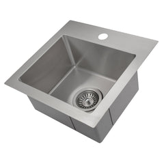 ZLINE 15 in. Donner Topmount Single Bowl Bar Kitchen Sink in Stainless Steel, STS-15 - The Home Selection