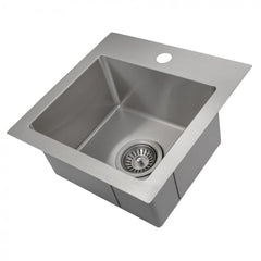 ZLINE 15 in. Donner Topmount Single Bowl Bar Kitchen Sink in Stainless Steel, STS-15 - The Home Selection