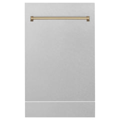 ZLINE 18" Autograph Edition Tallac Dishwasher Panel in DuraSnow® Stainless Steel with Accent Handle (DPVZ-SN-18) - The Home Selection