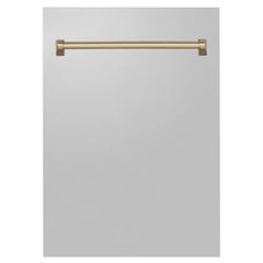 ZLINE 18" Autograph Edition Tallac Dishwasher Panel in Stainless Steel with Accent Handle (DPVZ-304-18) - The Home Selection