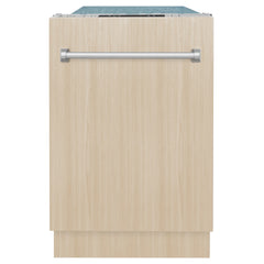 ZLINE 18 in. Compact Panel Ready Top Control Dishwasher with Stainless Steel Tub, 54dBa (DW7714-18) - The Home Selection