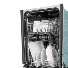 ZLINE 18 in. Compact Panel Ready Top Control Dishwasher with Stainless Steel Tub, 54dBa (DW7714-18) - The Home Selection