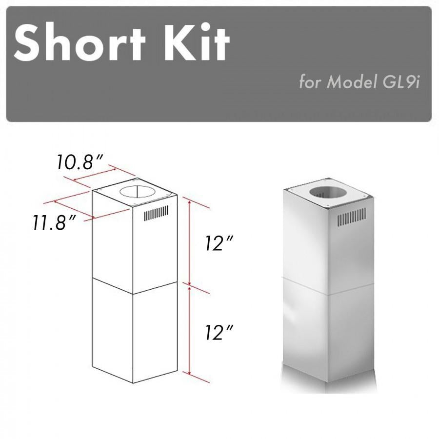 ZLINE 2-12 in. Short Chimney Pieces for 7 ft. to 8 ft. Ceilings - SK-GL9i - The Home Selection