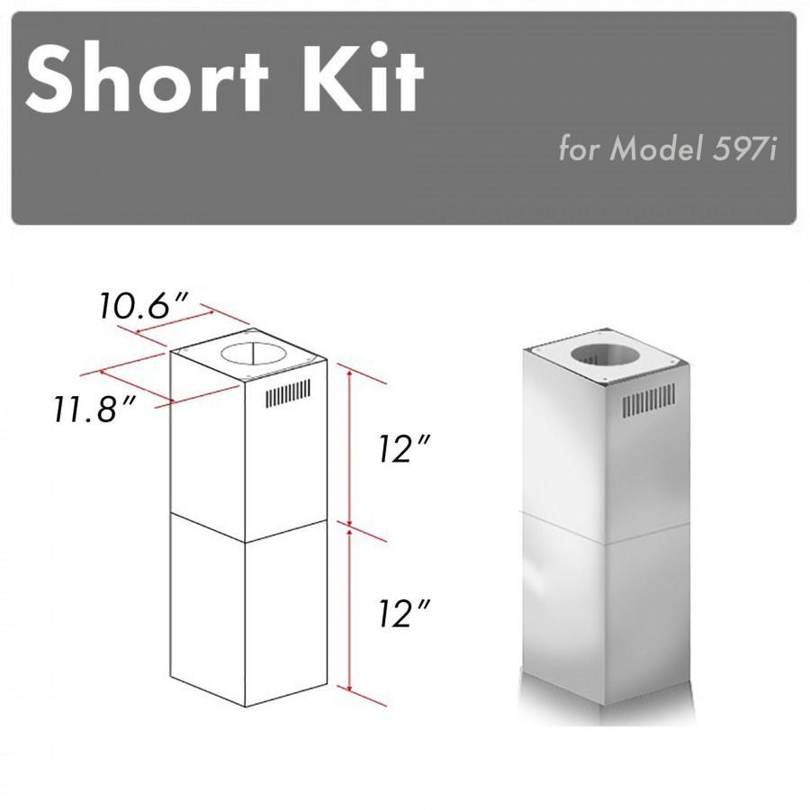 ZLINE 2-12" Short Chimney Pieces for 7.8 ft. to 8 ft. Ceilings - SK-597i - The Home Selection