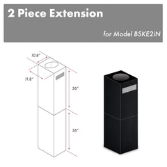 ZLINE 2-36" Chimney Extensions for 10 ft. to 12 ft. Ceilings - 2PCEXT-BSKE2iN - The Home Selection