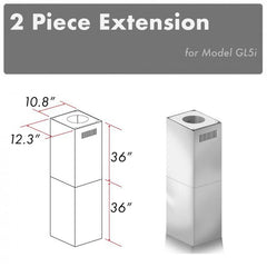 ZLINE 2-36" Chimney Extensions for 10 ft. to 12 ft. Ceilings - 2PCEXT-GL5i - The Home Selection