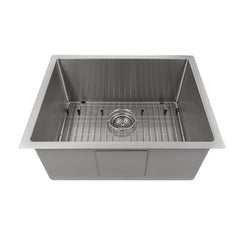ZLINE 23 in. Meribel Undermount Single Bowl Stainless Steel Kitchen Sink with Bottom Grid, SRS-23 - The Home Selection