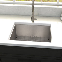 ZLINE 23 in. Meribel Undermount Single Bowl Stainless Steel Kitchen Sink with Bottom Grid, SRS-23 - The Home Selection