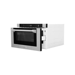 ZLINE 24" 1.2 cu. ft. Built-in Microwave Drawer with a Traditional Handle in Fingerprint Resistant Stainless Steel - MWD-1-SS-H - The Home Selection