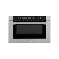 ZLINE 24" 1.2 cu. ft. Built-in Microwave Drawer with a Traditional Handle in Fingerprint Resistant Stainless Steel - MWD-1-SS-H - The Home Selection
