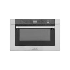ZLINE 24" 1.2 cu. ft. Built-in Microwave Drawer with a Traditional Handle in Stainless Steel (MWD-1-H) - The Home Selection