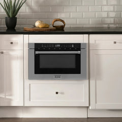 ZLINE 24" 1.2 cu. ft. Built-in Microwave Drawer with a Traditional Handle in Stainless Steel (MWD-1-H) - The Home Selection