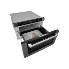 ZLINE 24" 1.2 cu. ft. Built-in Microwave Drawer with a Traditional Handle in Stainless Steel (MWD-1-H) - The Home Selection