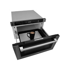 ZLINE 24" 1.2 cu. ft. Built-in Microwave Drawer with a Traditional Handle in Stainless Steel (MWD-1-H) - The Home Selection