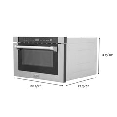 ZLINE 24" 1.2 cu. ft. Built-in Microwave Drawer with a Traditional Handle in Stainless Steel (MWD-1-H) - The Home Selection