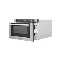 ZLINE 24" 1.2 cu. ft. Built-in Microwave Drawer with a Traditional Handle in Stainless Steel (MWD-1-H) - The Home Selection
