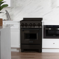 ZLINE 24" 2.8 cu. ft. Induction Range with a 3 Element Stove and Electric Oven in Black Stainless Steel - RAIND-BS-24 - The Home Selection