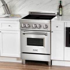 ZLINE 24" 2.8 cu. ft. Induction Range with a 3 Element Stove and Electric Oven in Stainless Steel (RAIND-24) - The Home Selection