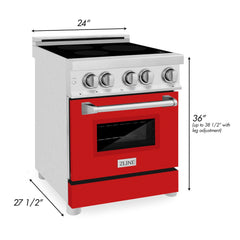 ZLINE 24" 2.8 cu. ft. Induction Range with a 3 Element Stove and Electric Oven in Stainless Steel (RAIND-24) - The Home Selection
