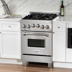 ZLINE 24" 2.8 cu. ft. Range with Gas Stove and Gas Oven in DuraSnow® Stainless Steel - RGS-24 - The Home Selection