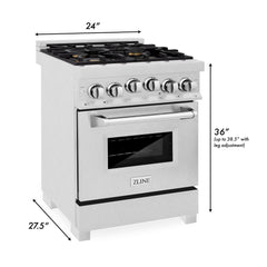 ZLINE 24" 2.8 cu. ft. Range with Gas Stove and Gas Oven in DuraSnow® Stainless Steel - RGS-24 - The Home Selection