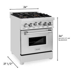 ZLINE 24" 2.8 cu. ft. Range with Gas Stove and Gas Oven - RG24 - The Home Selection