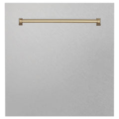 ZLINE 24" Autograph Edition Monument Dishwasher Panel in DuraSnow® Stainless Steel (DPMTZ-SN-24) - The Home Selection