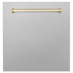 ZLINE 24" Autograph Edition Monument Dishwasher Panel in DuraSnow® Stainless Steel (DPMTZ-SN-24) - The Home Selection