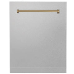ZLINE 24" Autograph Edition Monument Dishwasher Panel in DuraSnow® Stainless Steel (DPMTZ-SN-24) - The Home Selection