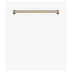ZLINE 24" Autograph Edition Tallac Dishwasher Panel in White Matte with Accent Handle (DPVZ-WM-24) - The Home Selection