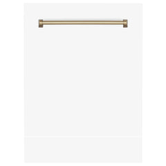 ZLINE 24" Autograph Edition Tallac Dishwasher Panel in White Matte with Accent Handle (DPVZ-WM-24) - The Home Selection