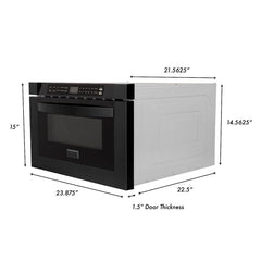 ZLINE 24 in. 1.2 Cu. Ft. Microwave Drawer In Black Stainless Steel, MWD-1-BS - The Home Selection