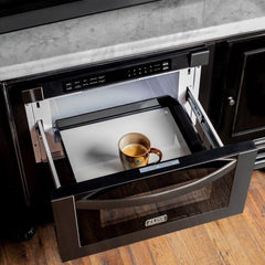 ZLINE 24 in. 1.2 Cu. Ft. Microwave Drawer In Black Stainless Steel, MWD-1-BS - The Home Selection