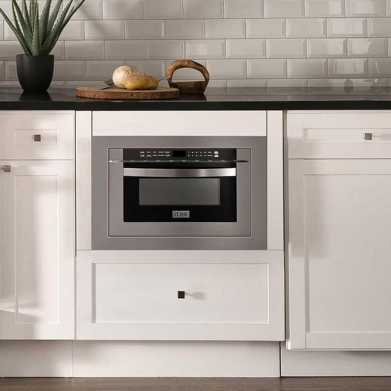 ZLINE 24 in. 1.2 Cu. Ft. Microwave Drawer In Stainless Steel with 30 in. Trim Kit, MWD-TK-30 - The Home Selection