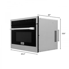 ZLINE 24 in. Built-in Convection Microwave Oven in Stainless Steel with Speed and Sensor Cooking, MWO-24 - The Home Selection