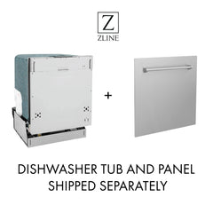 ZLINE 24 in. Panel Ready Top Control Dishwasher with Stainless Steel Tub (DW7713-24) - The Home Selection