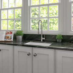 ZLINE 24 in. Rome Dual Mount Single Bowl Fireclay Kitchen Sink with Bottom Grid - FRC5123-CL-24 - The Home Selection