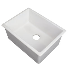 ZLINE 24 in. Rome Dual Mount Single Bowl Fireclay Kitchen Sink with Bottom Grid - FRC5123-CL-24 - The Home Selection