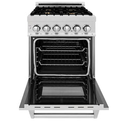 ZLINE 24-Inch 2.8 cu. ft. Electric Oven and Gas Cooktop Dual Fuel Range with Griddle and Brass Burners in Fingerprint Resistant Stainless - RAS-SN-BR-GR-24 - The Home Selection