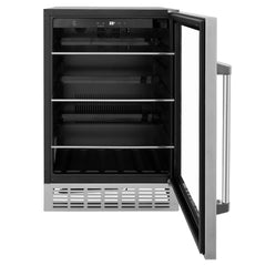 ZLINE 24" Monument 154 Can Beverage Fridge In Stainless Steel with Accents - RBV-US-24 - The Home Selection